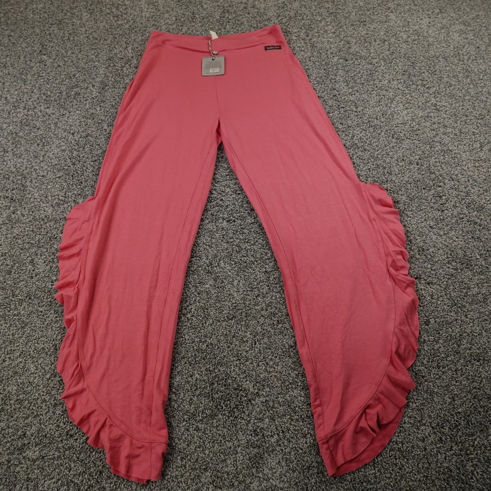 NEW Matilda Jane Pants Womens S Pink Pull On Flare Ruffle High Rise Stretch Boho